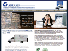 Tablet Screenshot of abramsshredding.com